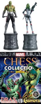 MARVEL CHESS FIG COLL MAG SPECIAL GAMORA & DRAXX ALT BISHOPS