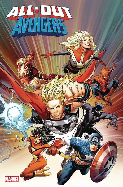 DF ALL OUT AVENGERS #1 LAND SGN